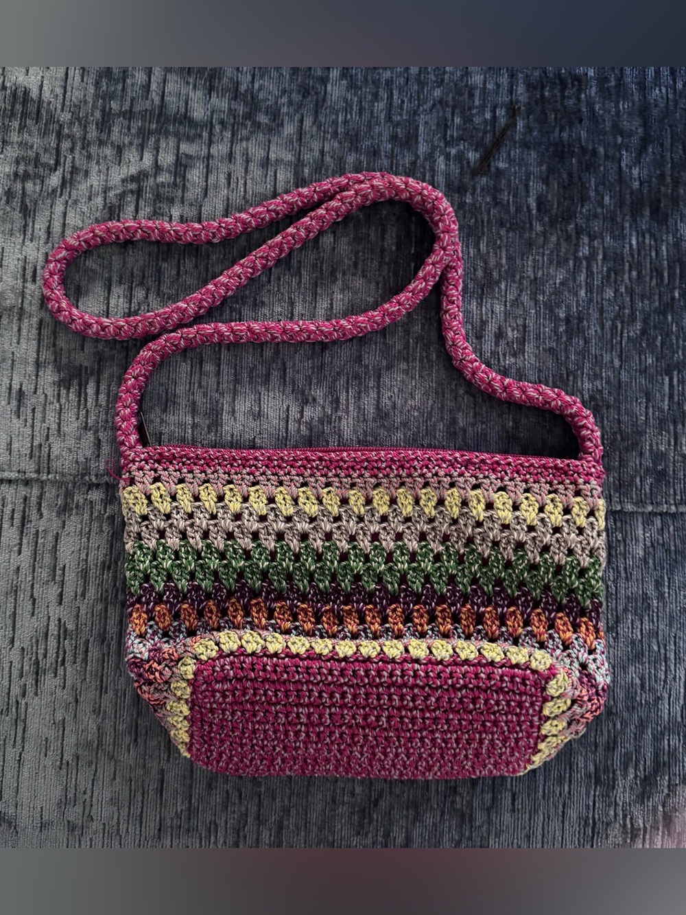 croft & barrow Berry Multi Crochet Crossbody Bag